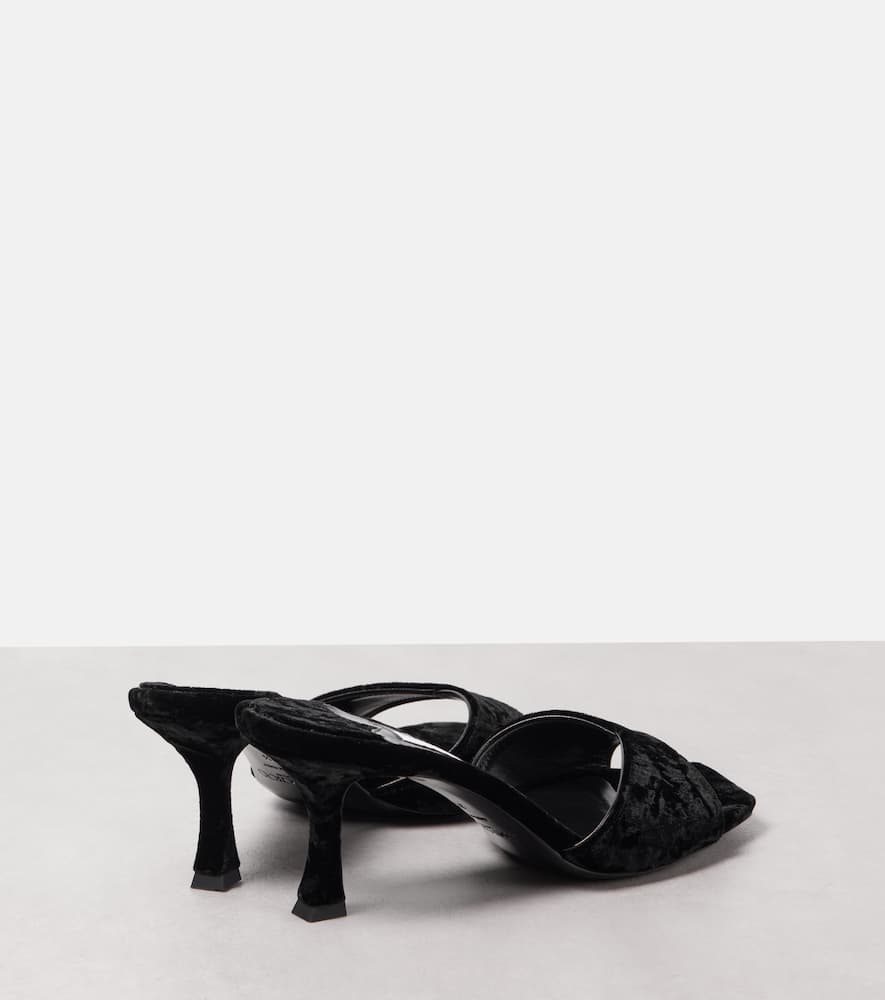 Jimmy Choo Skye 70 Velvet Mules In Black