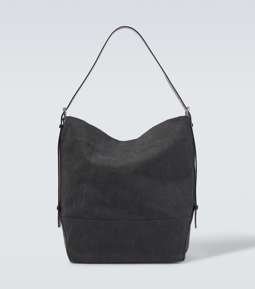Lemaire Men's Black Leather-Trimmed Canvas Tote Bag - Mytheresa