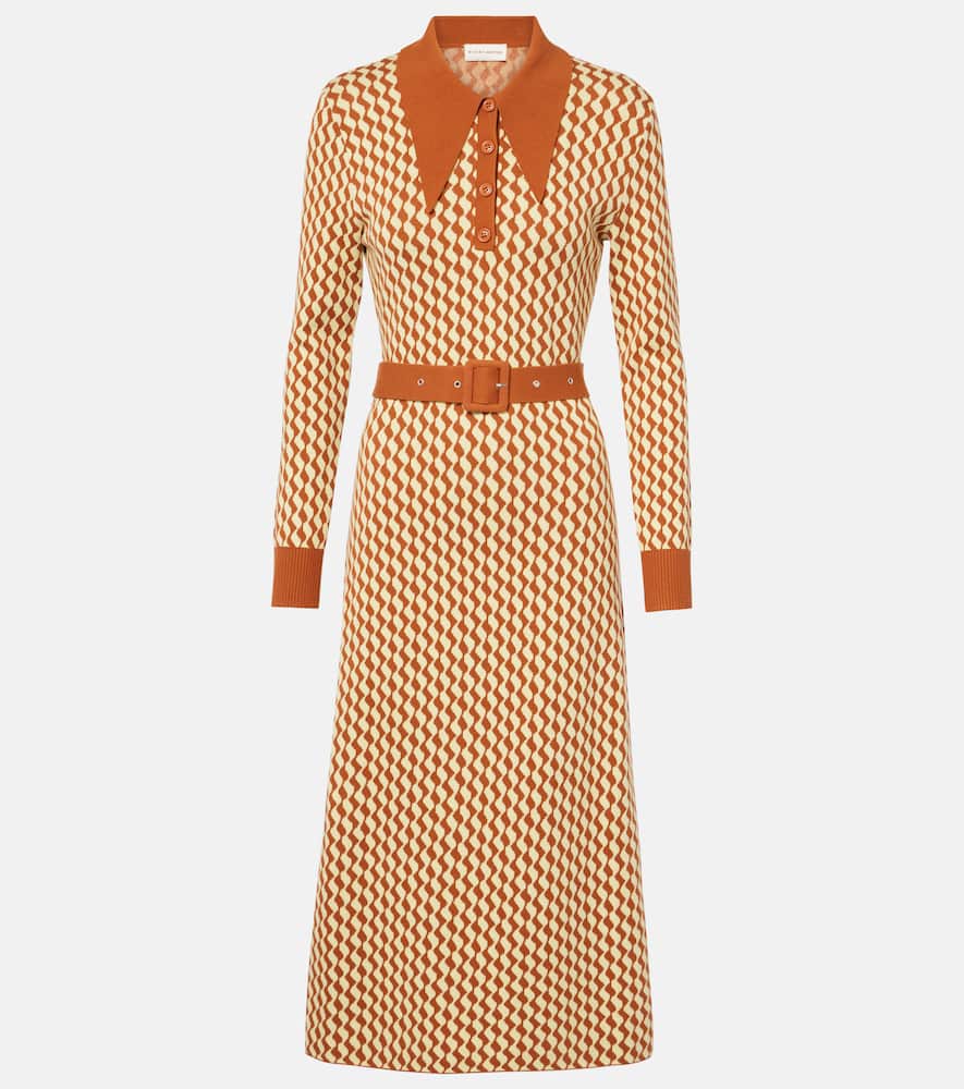 Cotton-blend midi dress