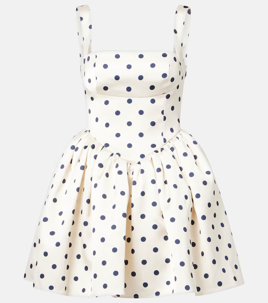 Self-portrait "polka Dot" Mini Dress In White