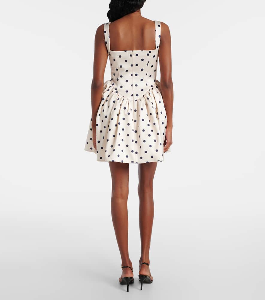 Self-portrait "polka Dot" Mini Dress In White