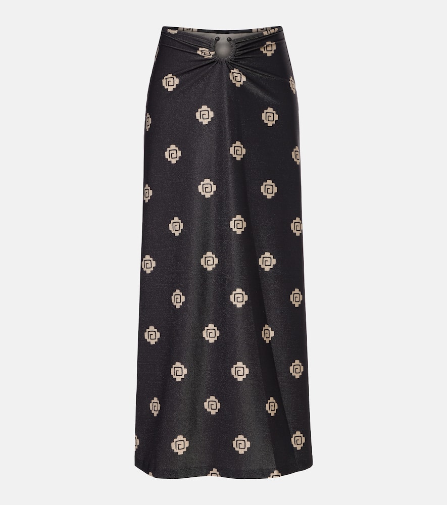 Johanna Ortiz Keel Gathered Maxi Skirt In Multi