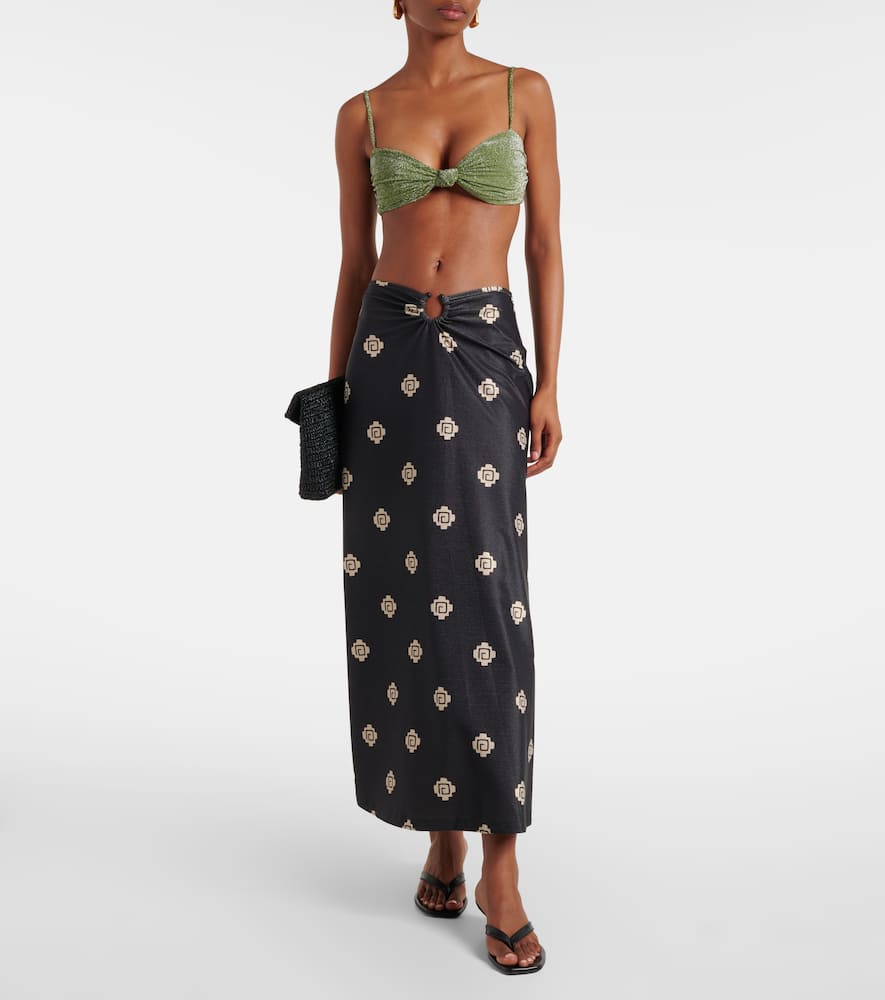 Johanna Ortiz Keel Gathered Maxi Skirt In Multi