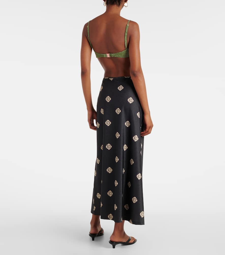 Johanna Ortiz Keel Gathered Maxi Skirt In Multi
