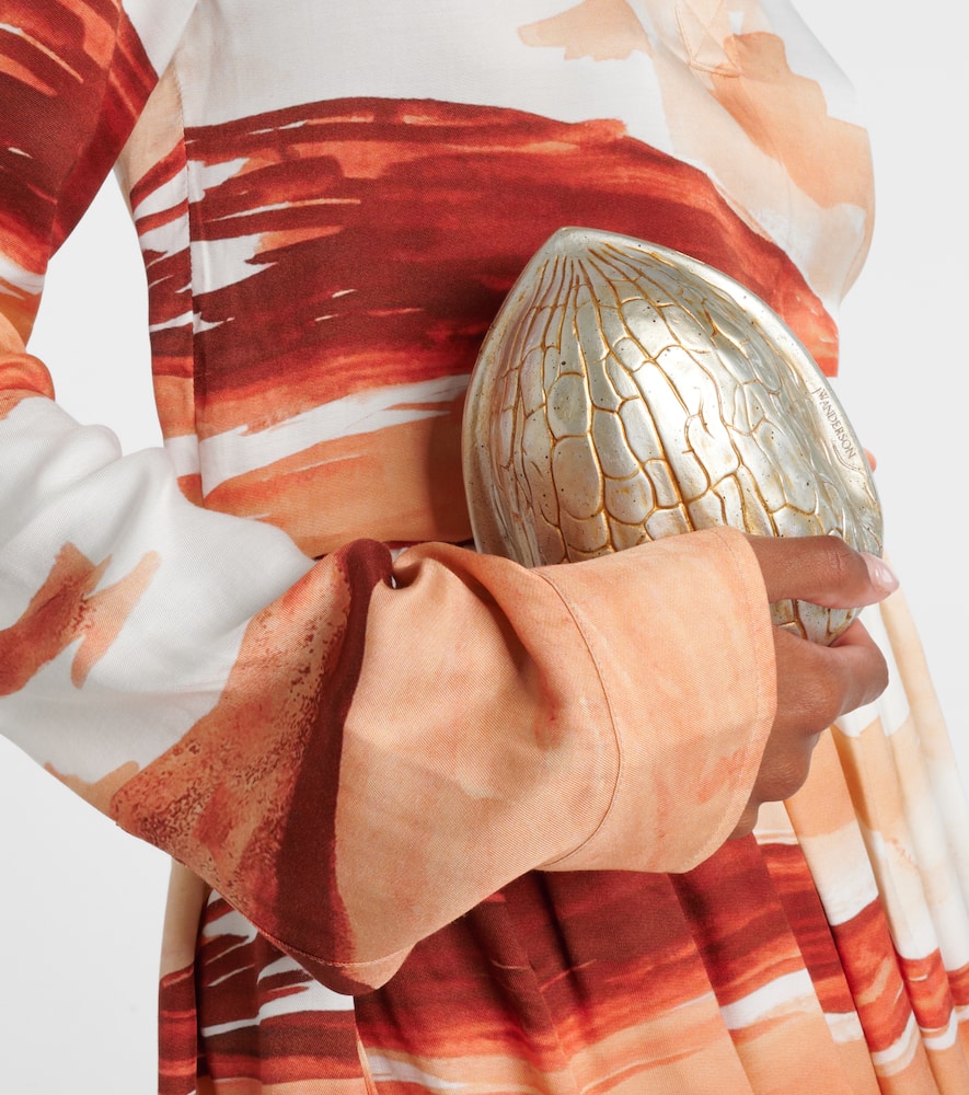 Jw Anderson Walnut Clutch In Gold