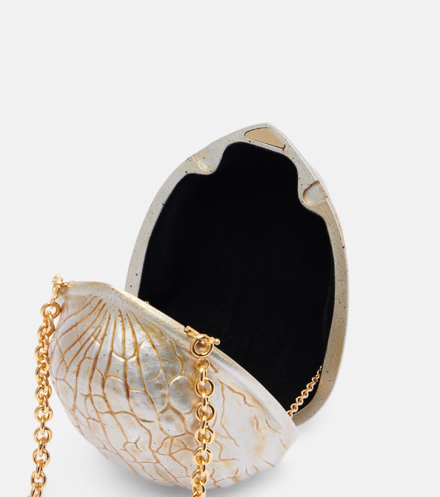 Jw Anderson Walnut Clutch In Gold