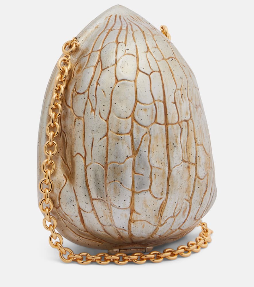 Jw Anderson Walnut Clutch In Gold