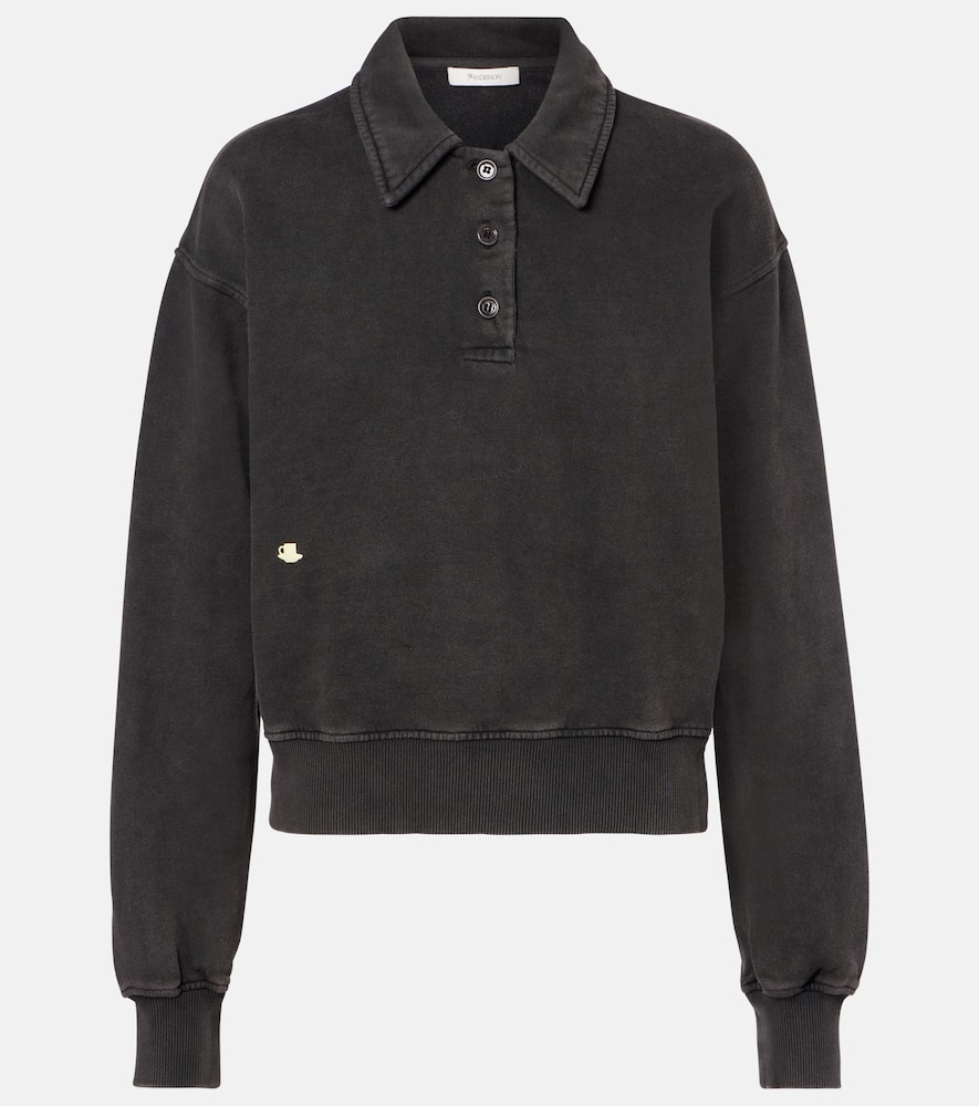 Jw Anderson Cotton Polo Sweatshirt In Black
