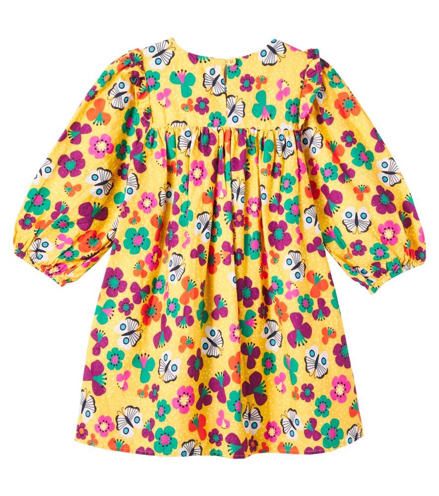 Fabula Fábula Printed Ruffle-trimmed Cotton Dress In Multi