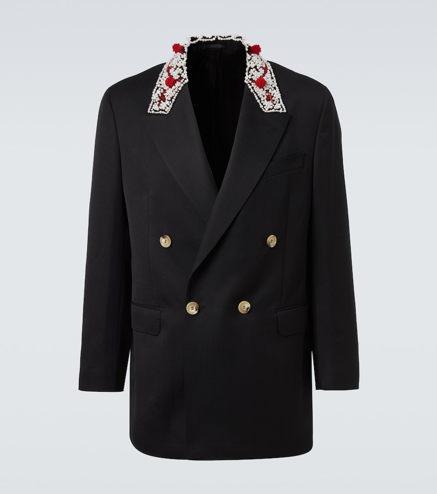 Simone Rocha Blazer doppiopetto con perline