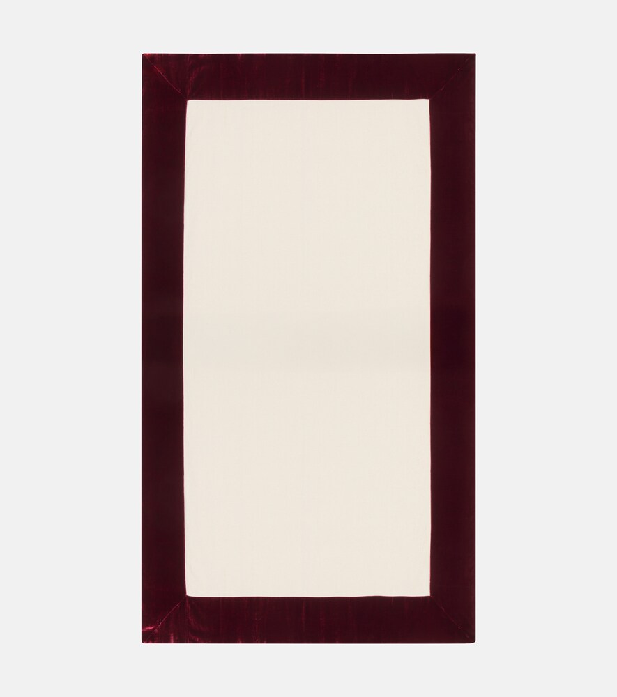  Once Milano Once Milano Velvet-trimmed Linen Tablecloth 
