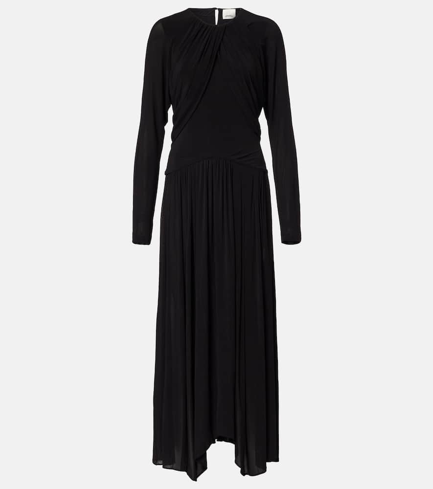 Galina draped gathered jersey maxi dress