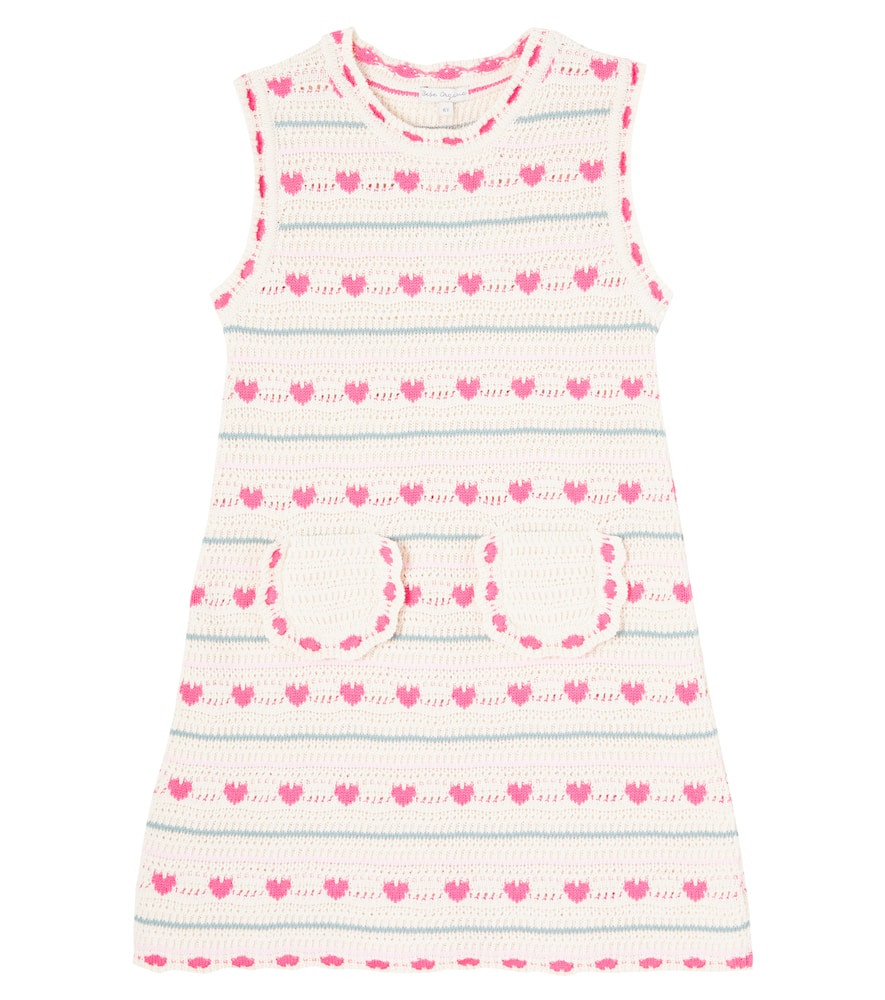 Bebe Organic Josie Crochet Cotton And Wool Dress In White