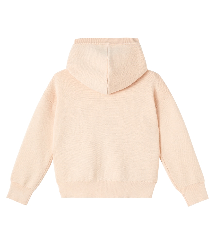 Chloé Logo Cotton And Wool Zip-up Hoodie In Pink