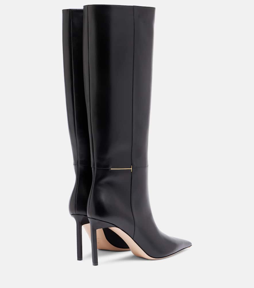 Tom Ford Julianne 85 Leather Knee-high Boots In Black