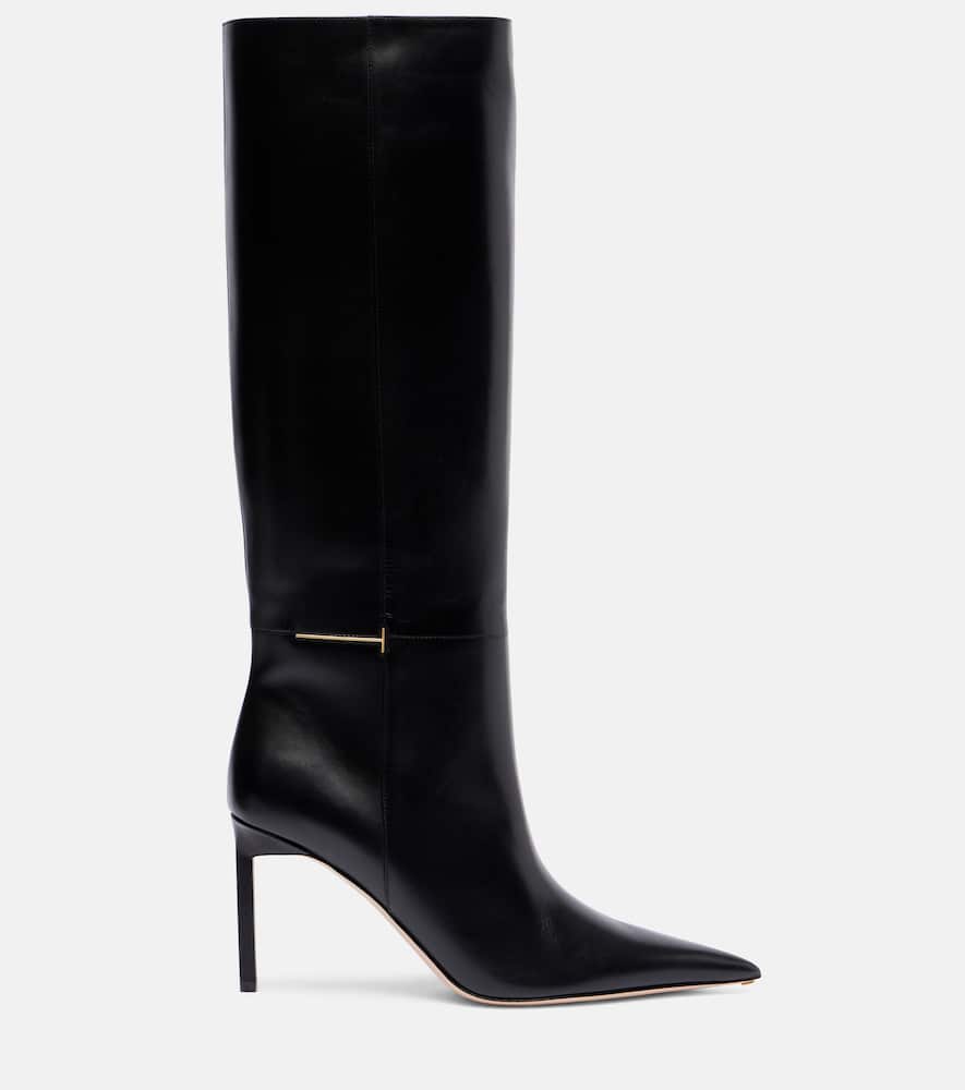Tom Ford Julianne 85 Leather Knee-high Boots In Black