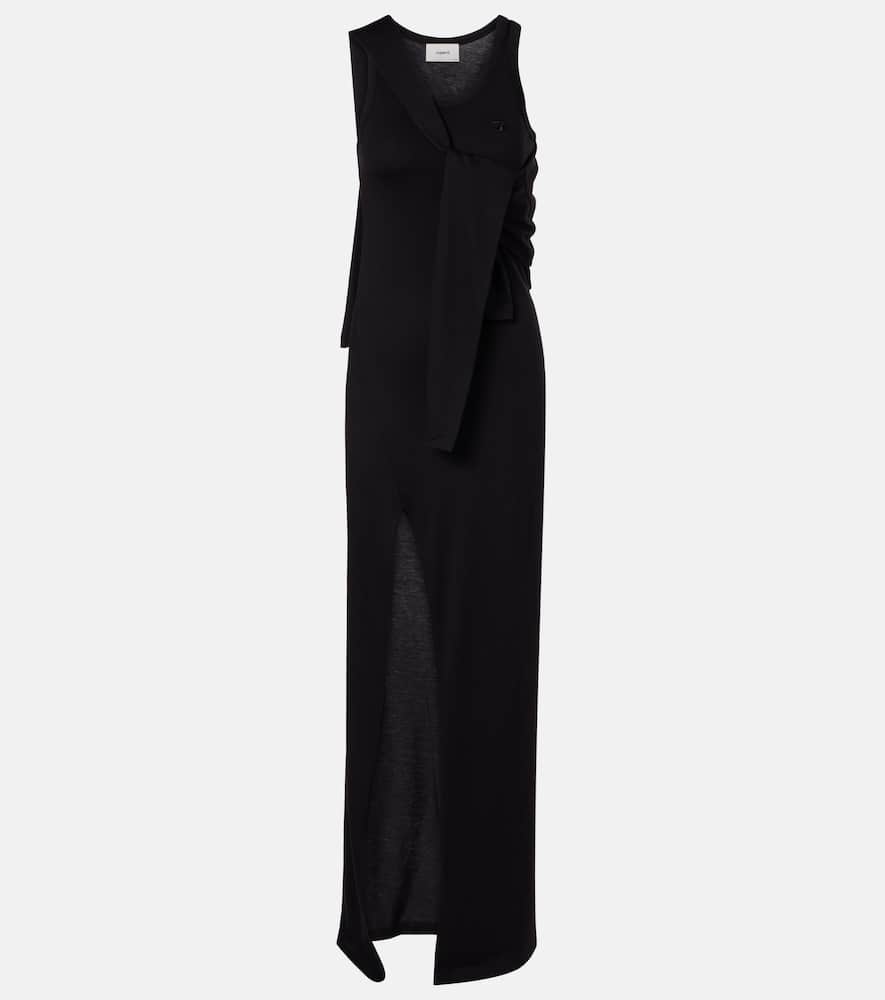Layered cotton-blend jersey maxi dress