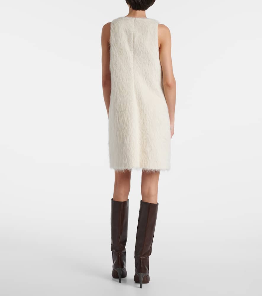 Brunello Cucinelli Alpaca Wool-blend Minidress In Neutral