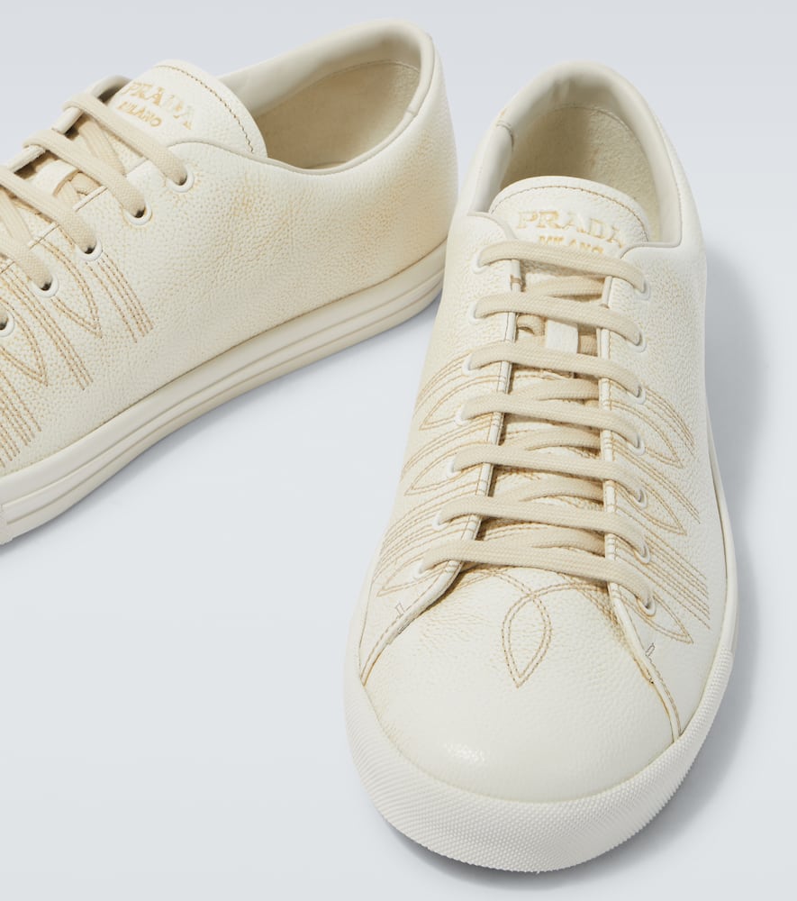 Prada Leather Sneakers In White