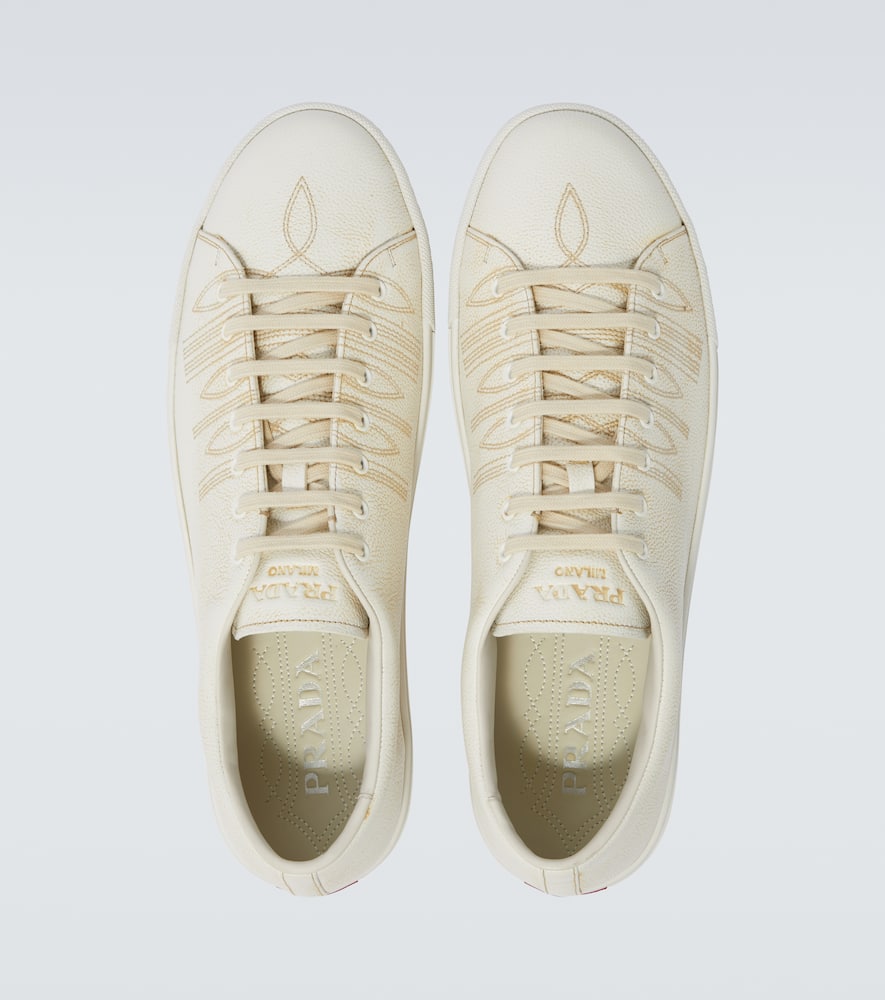 Prada Leather Sneakers In White