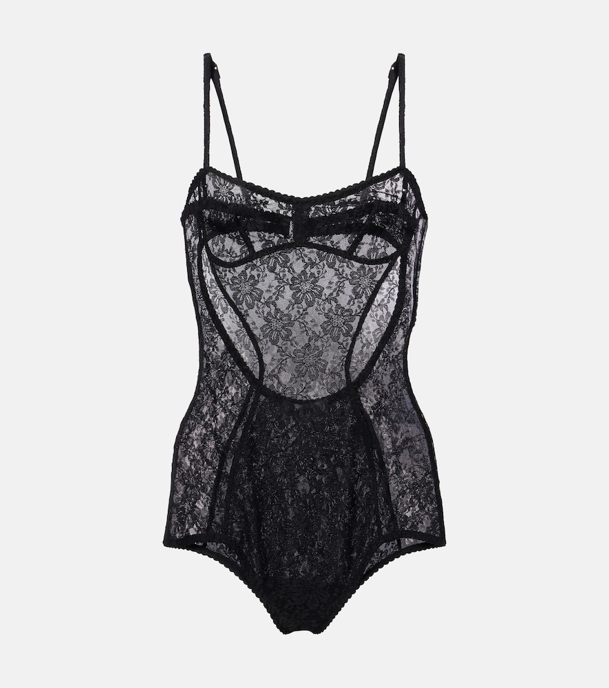 The Attico Floral lace bodysuit