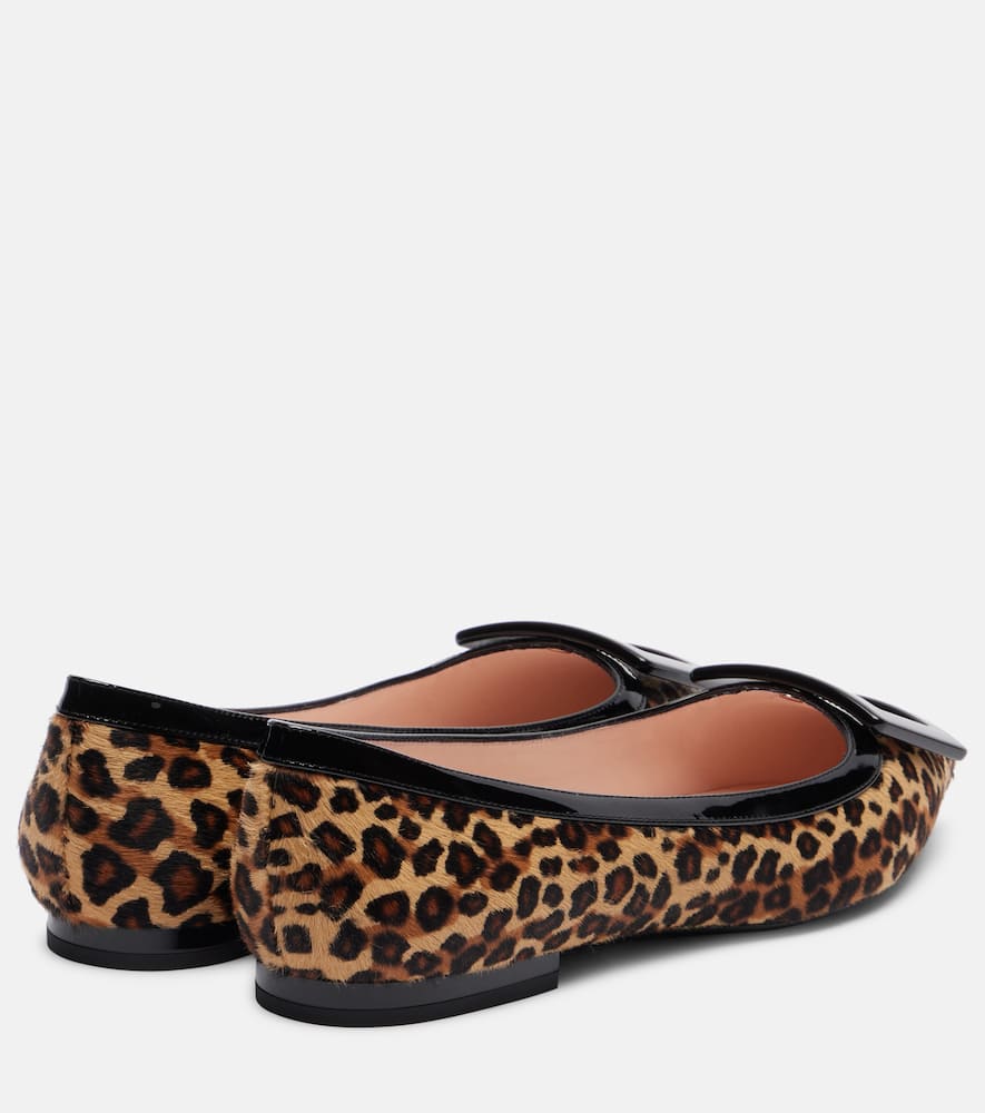 Roger Vivier Gommette Ball Calf Hair Ballet Flats In Animal Print