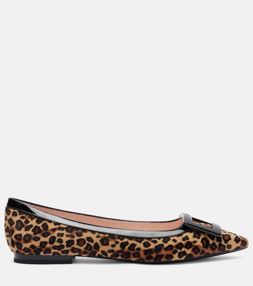 Roger Vivier Gommette Ball Calf Hair Ballet Flats In Animal Print