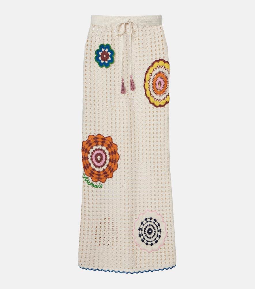 Alemais Alémais Elma crochet embroidered cotton maxi skirt