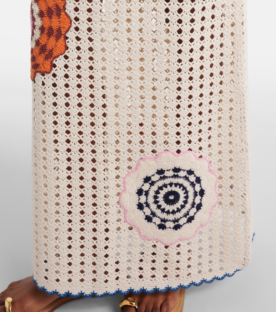  Alemais Alã©mais Elma Crochet Embroidered Cotton Maxi Skirt 