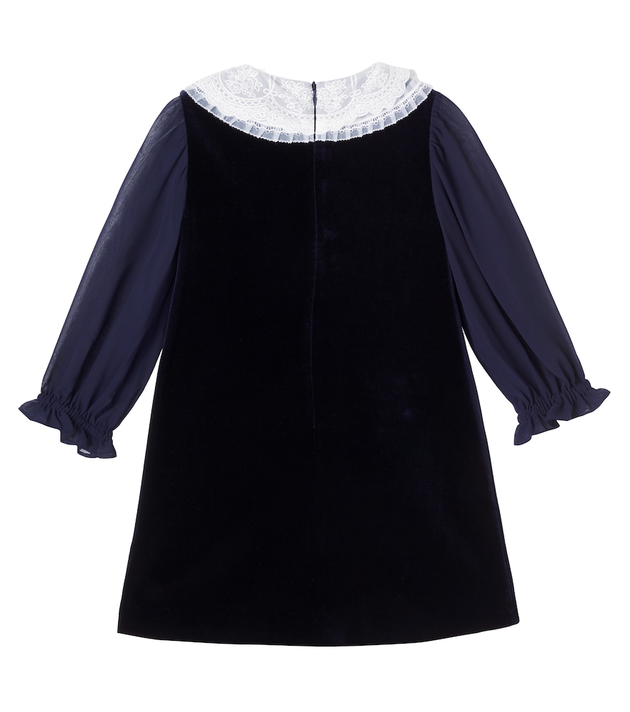  Self-portrait Kids Self-portrait Kids Verziertes Kleid Aus Samt Mit Spitze 