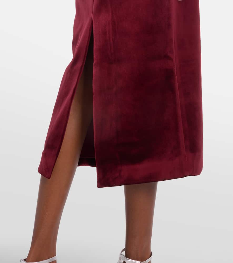 Rebecca Vallance Edwiena Embellished Velvet Midi Dress In Burgundy