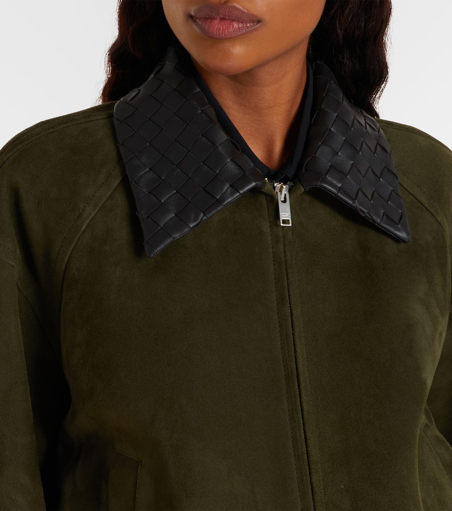 Bottega Veneta Leather-trimmed Suede Blouson Jacket In Multi
