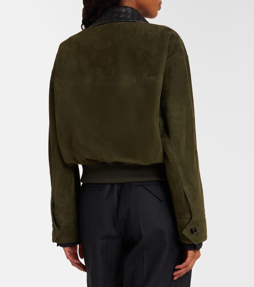 Bottega Veneta Leather-trimmed Suede Blouson Jacket In Multi