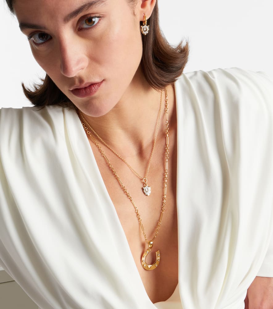 Foundrae 18kt Gold Necklace With Diamonds In Gold