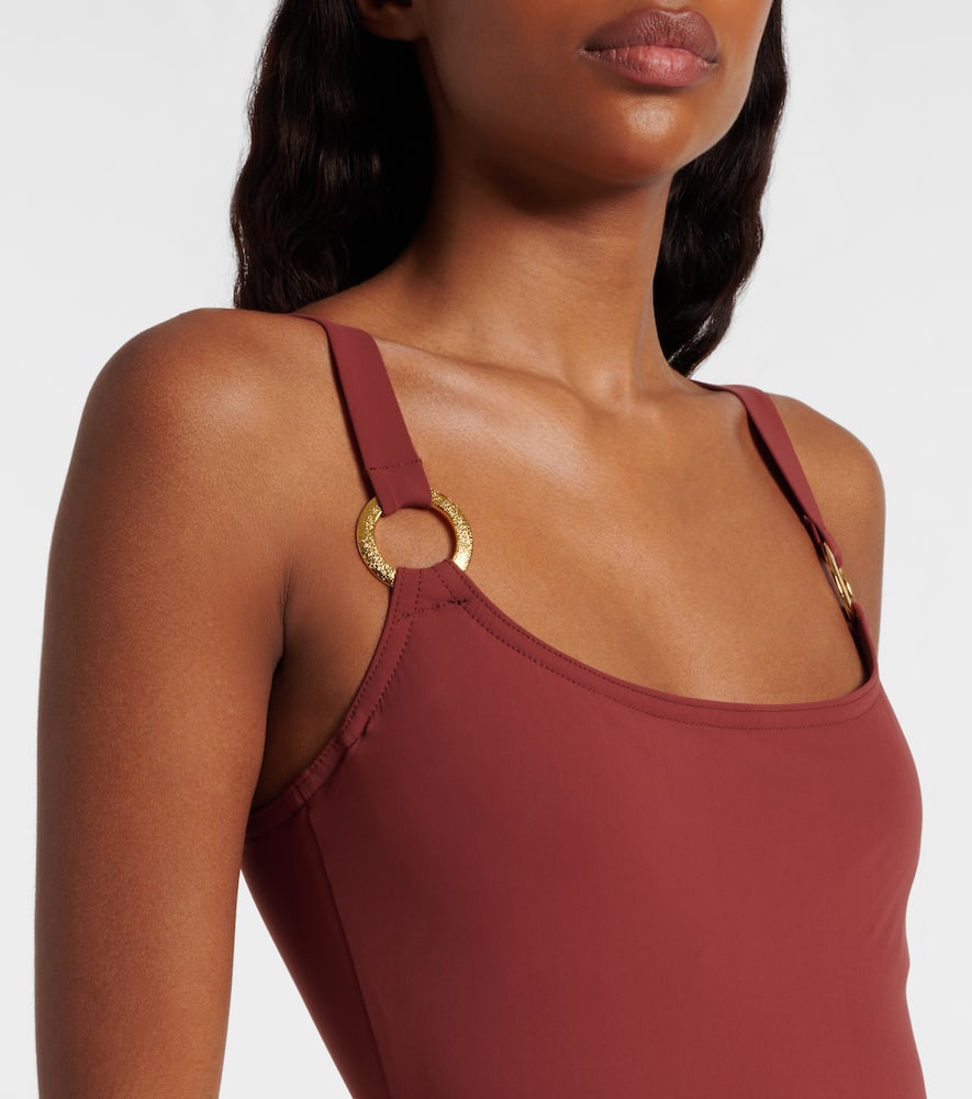 Karla Colletto Luca Ring-detail Swimsuit In Animal Print