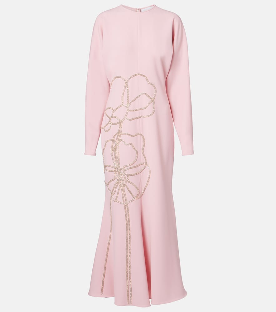 Costarellos Avenna Embellished Crêpe Midi Dress In Pink