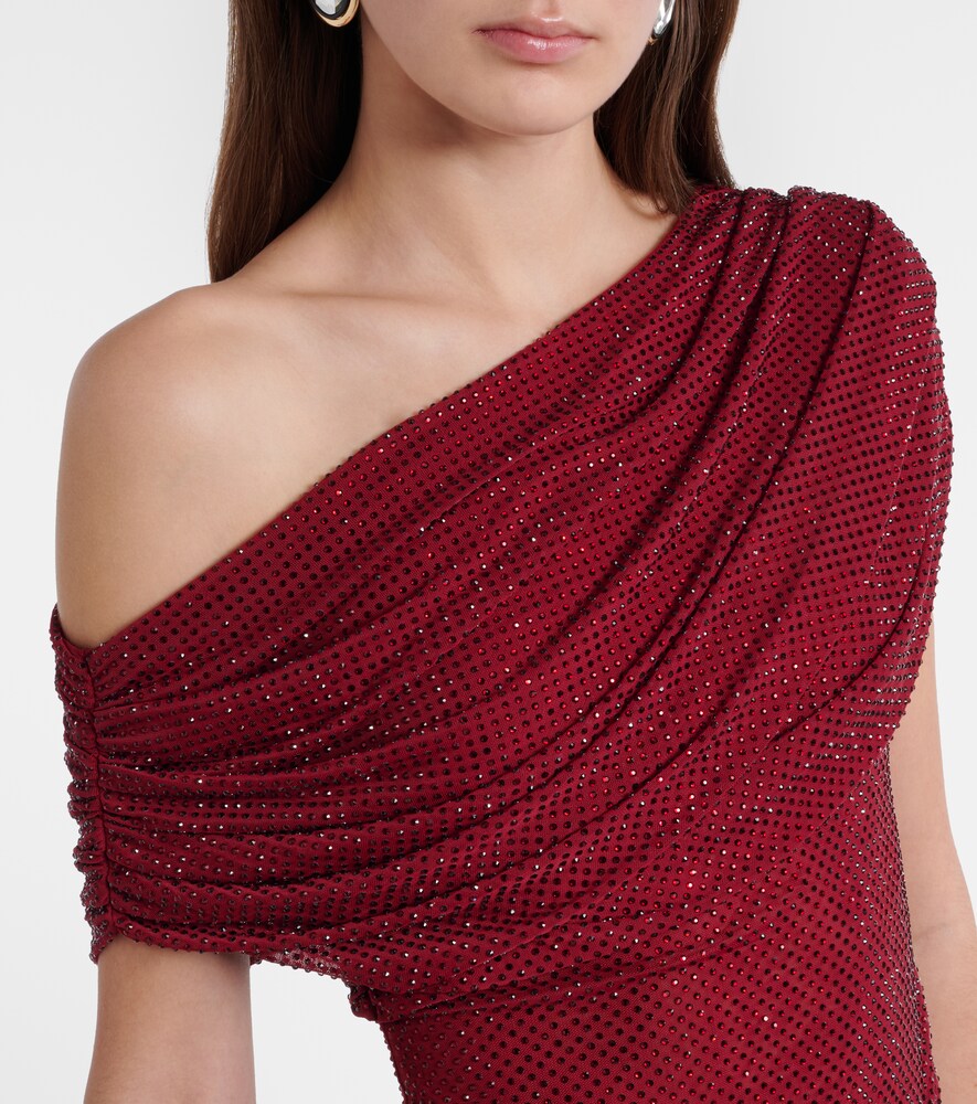  Self-portrait Self-portrait Draped Embellished Mesh Top 