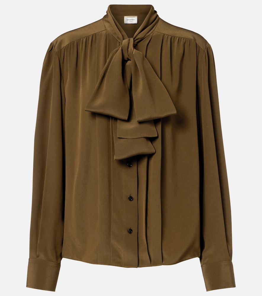 Saint Laurent Tie-neck silk crêpe de chine blouse