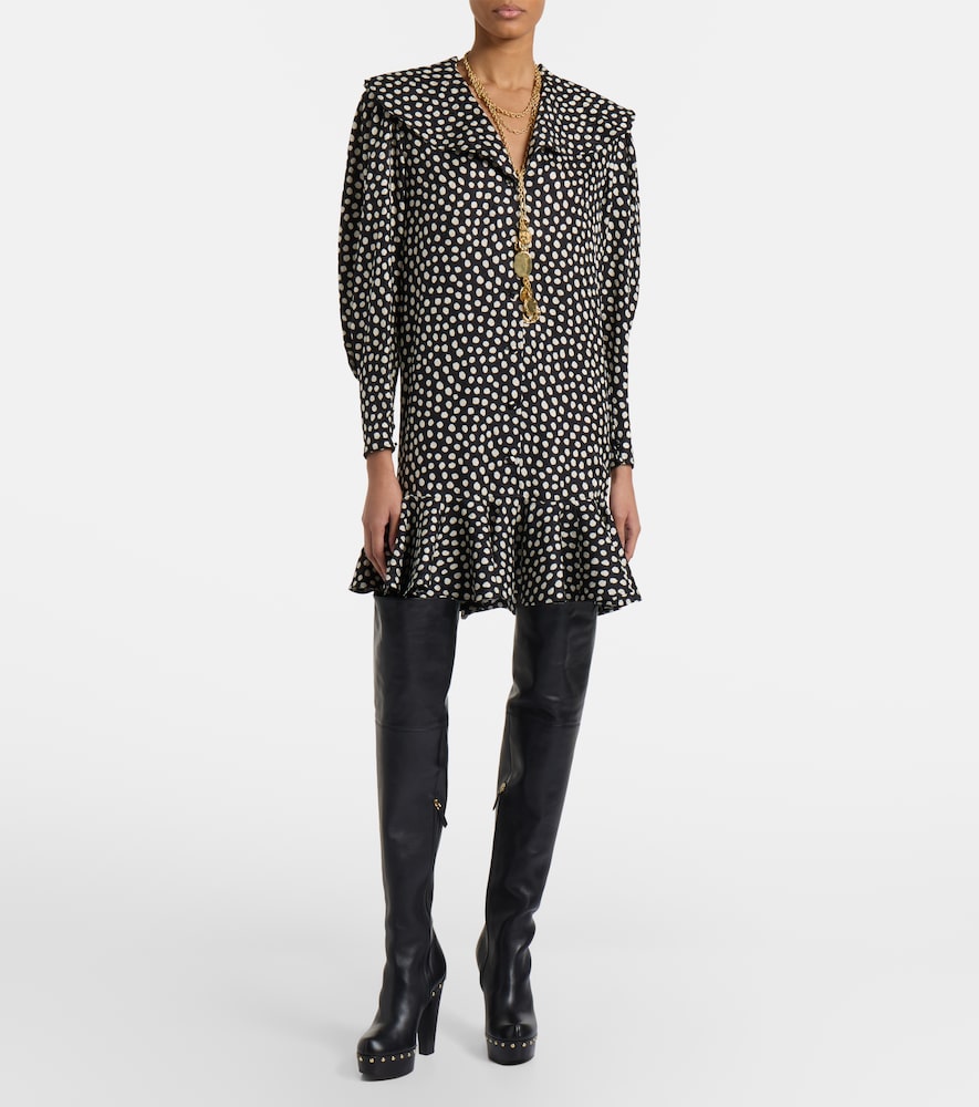  Chloe Chloe Polka-dot Silk Jacquard Minidress 