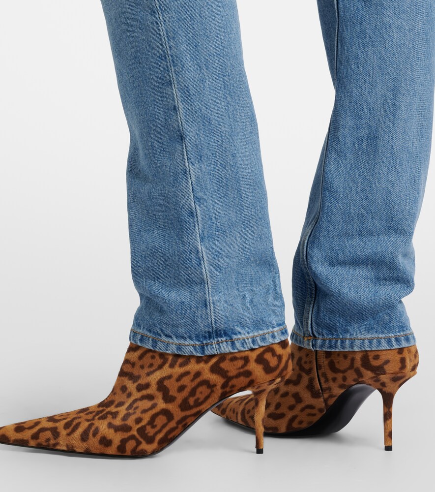 Saint Laurent Ashley 75 calf hair ankle boots