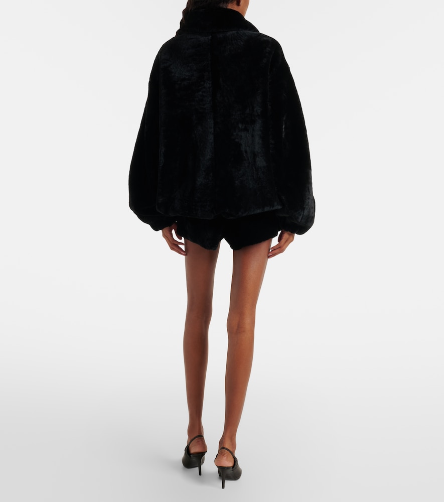  Nour Hammour Nour Hammour Leontine Shearling Shorts 