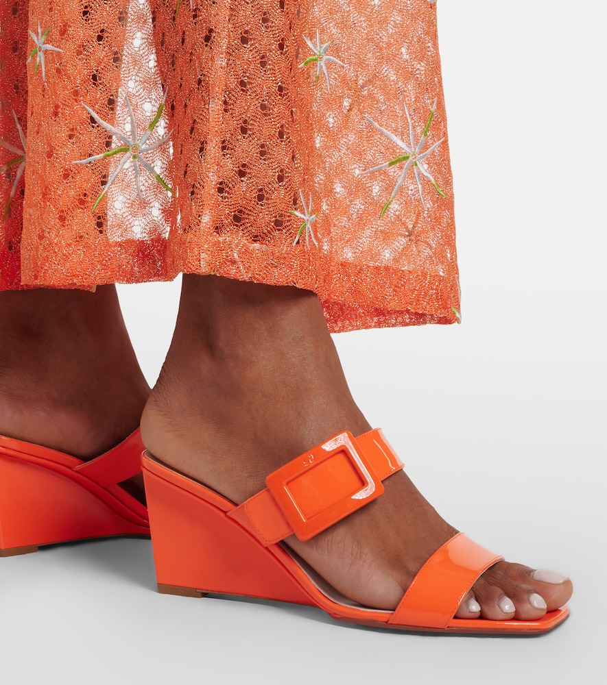 Roger Vivier Belle Vivier 60 patent leather wedge mules