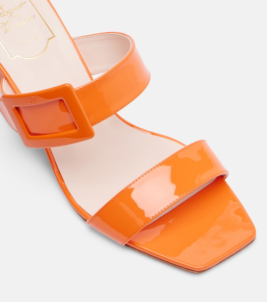  Roger Vivier Roger Vivier Belle Vivier 60 Patent Leather Wedge Mules 