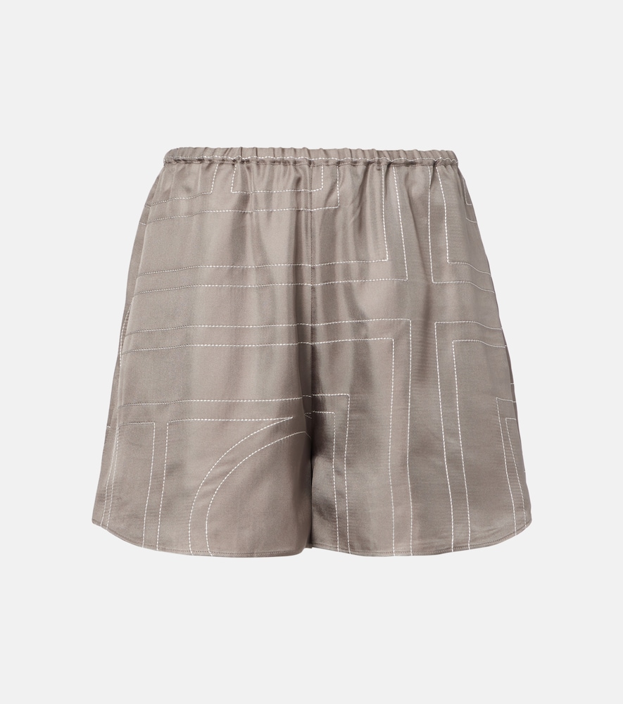 Shorts in twill di seta