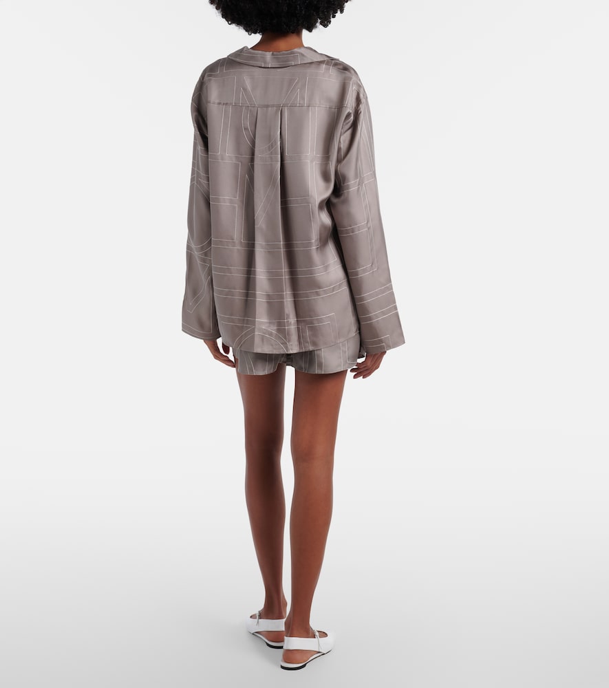  Toteme Toteme Logo Silk Twill Shorts 