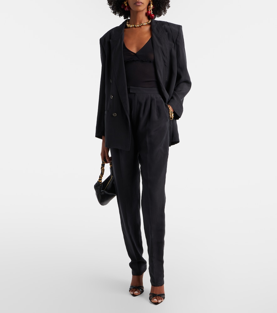 Saint Laurent Scalloped silk satin top