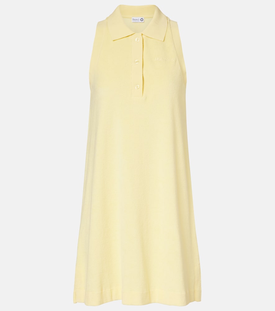 Hunza G Logo cotton terry polo dress