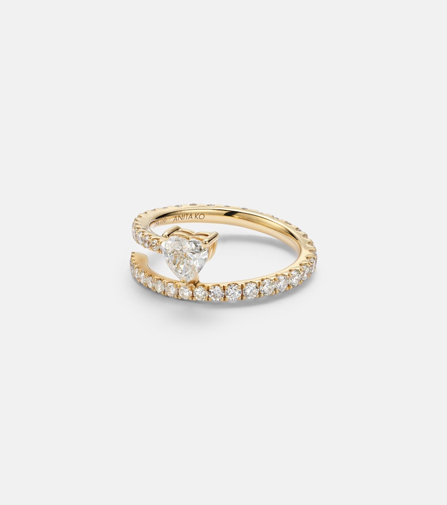 Anita Ko 18kt gold ring with diamonds