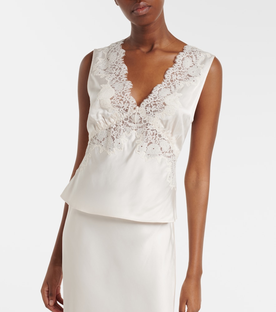  Rixo Rixo Top Emmie Aus Satin Mit Spitze 