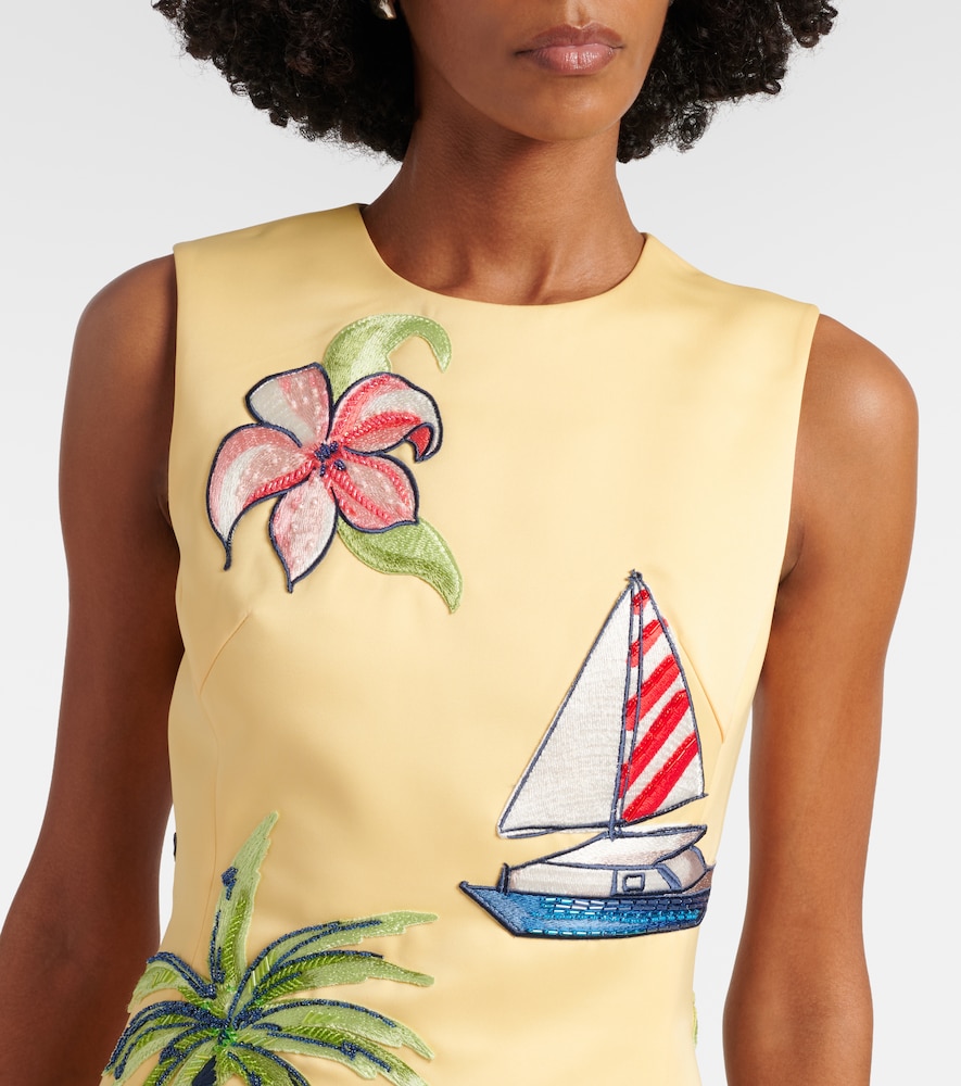  Leo Lin Leo Lin Beaded Patch-applique Midi Dress 